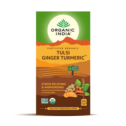 Organic India Green Tea Tulsi Ginger Turmeric 